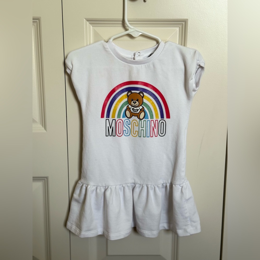 MOSCHINO RAINBOW TEDDY BEAR FLEECE DRESS size 12/18